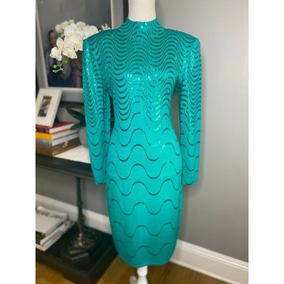St. John Dresses & Skirts - St. John VINTAGE Santana Knit Embellished Dress